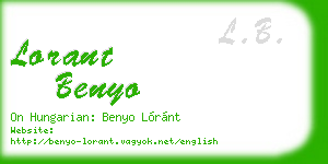 lorant benyo business card